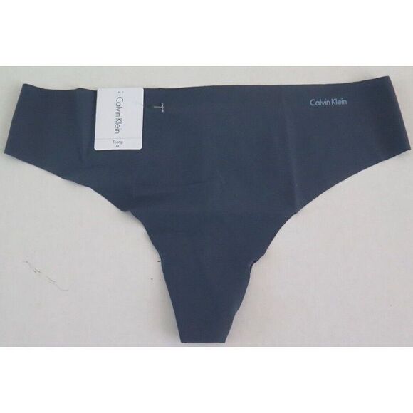 Calvin Klein D3428 461 Women's Sz Medium Navy Blue Thong Panties - Picture 1 of 2